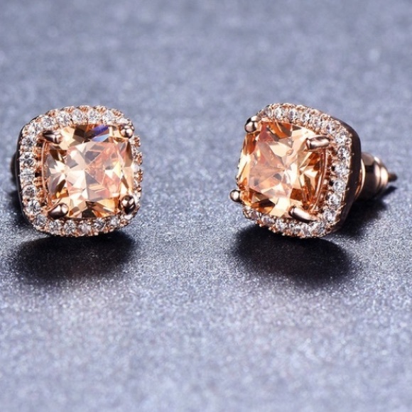 L21-HR SALE!8K Gold Princess Cut Morganite Champagne Topaz C - Picture 10 of 10